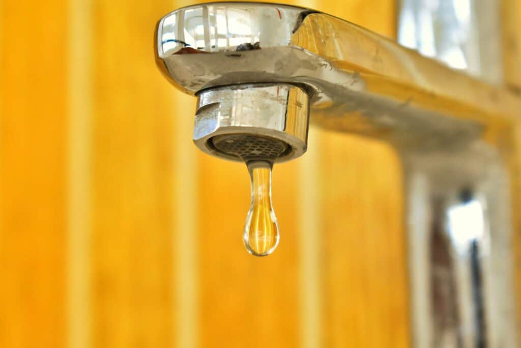 Tap water dripping