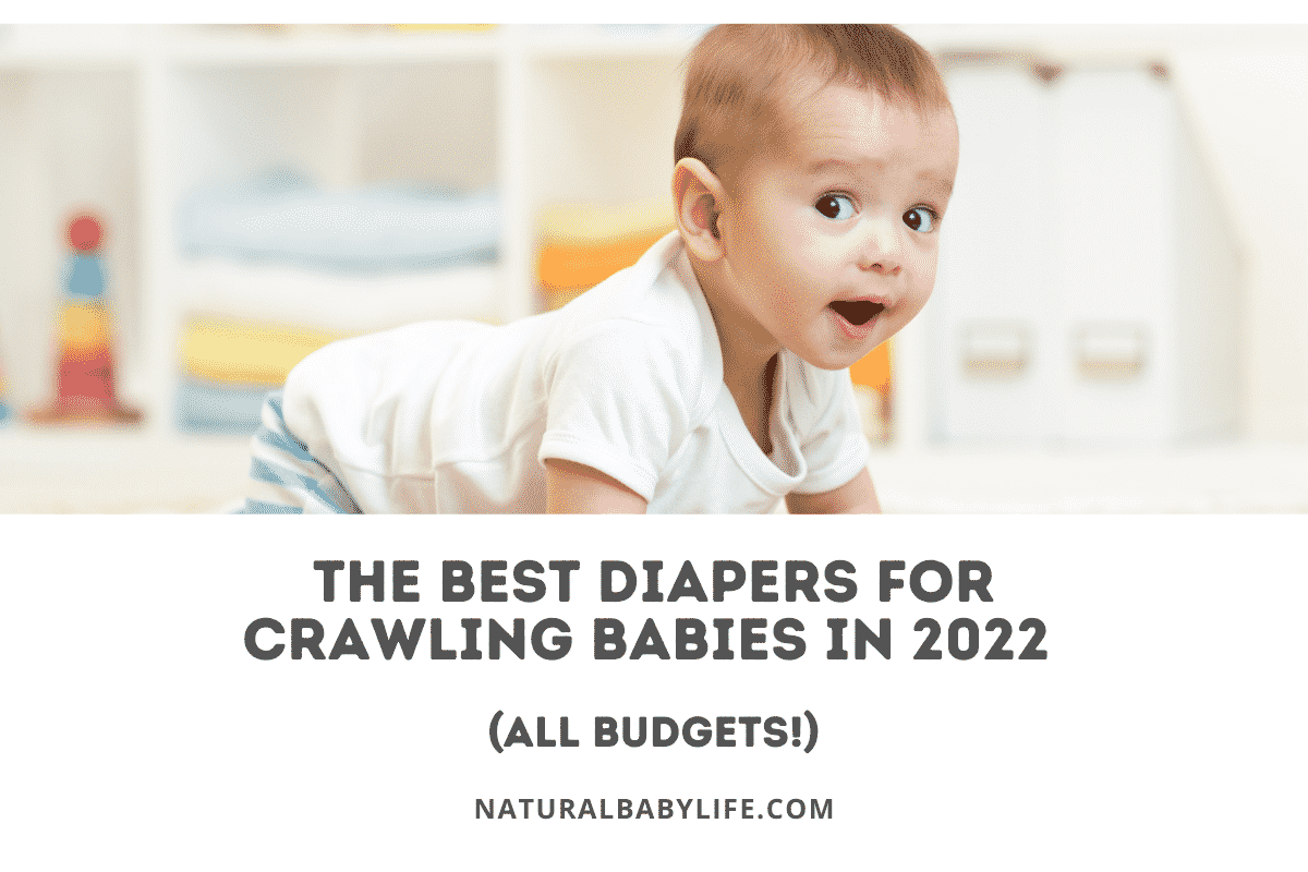 crawling baby in a diaper