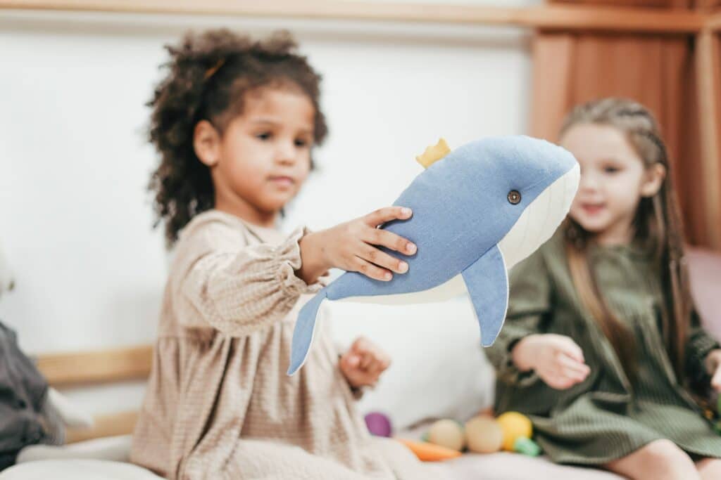 Toddlers playing at a preschool