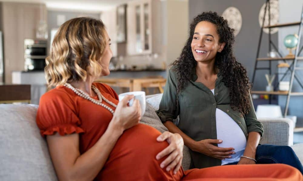 Woman supporting her pregnant friend